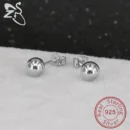 2.5-6mm Ball Stud Earrings 925 Sterling Silver High Quality Ear Studs Piercing Cartilage Small Balls Earring Body Accessories