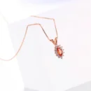 MoBuy MBNI001 Special Gemstone Marquise Citrine Necklaces & Pendants 925 Sterling Silver Rose Gold Plated Fine Jewelry For Women