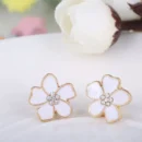 JIOFREE Korea Style Flower Shape Enamel Clip on Earrings Without Piercing for Girls Party Cute Lovely No Hole Ear Clip jewelry