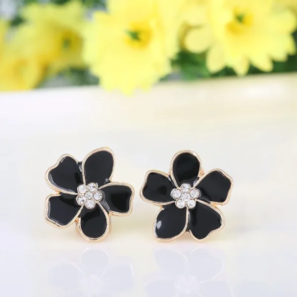 JIOFREE Korea Style Flower Shape Enamel Clip on Earrings Without Piercing for Girls Party Cute Lovely No Hole Ear Clip jewelry - Image 2