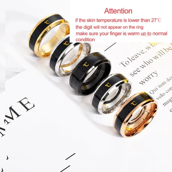 Temperature Ring Titanium Steel Mood Emotion Feeling Intelligent Temperature Sensitive Rings for Women Men Waterproof Jewelry - Image 4