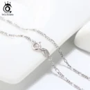 ORSA JEWELS Italian Soild 925 Sterling Silver 1.7mm Width Figaro Chain Necklace 16-24 inches Link Figaro Neck Chain 40-60cm SC27