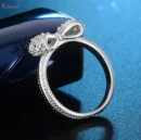 925 Sterling Silver Bowknot Bow Knot Cubic Zirconia Rhinestone Rings For Women Fashion Trendy Wedding Engagement Jewelry