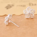 REETI 925 sterling silver flower Stud Earrings for Women Elegant Wedding Jewelry pendientes mujer moda 2019 Brincos