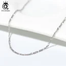 ORSA JEWELS Italian Soild 925 Sterling Silver 1.7mm Width Figaro Chain Necklace 16-24 inches Link Figaro Neck Chain 40-60cm SC27