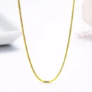 14"-32" 0.65mm Slim Real 925 Sterling Silver W/ Gold Color Thin Box Chain Necklace Womens Girls Mens Jewelry Kolye Collares