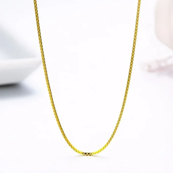 14"-32" 0.65mm Slim Real 925 Sterling Silver W/ Gold Color Thin Box Chain Necklace Womens Girls Mens Jewelry Kolye Collares - Image 5