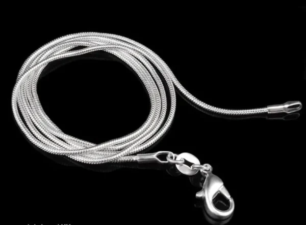 1MM 925 Sterling Silver Chain Fashion Sliver Necklace High Quality Snake Chain For Men And Women - Image 3