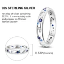 Women Silver Finger Rings for Women Original 925 Sterling Silver Cocktail Ring Geometric Cubic Zircon Heart Wedding Jewelry