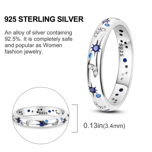 Women Silver Finger Rings for Women Original 925 Sterling Silver Cocktail Ring Geometric Cubic Zircon Heart Wedding Jewelry - Image 3