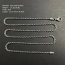 Genuine 925 Sterling Silver Jewelry Round Box Chain Thickened All-match Necklace for Men and Women Retro 22 24 26 28 30 Inch