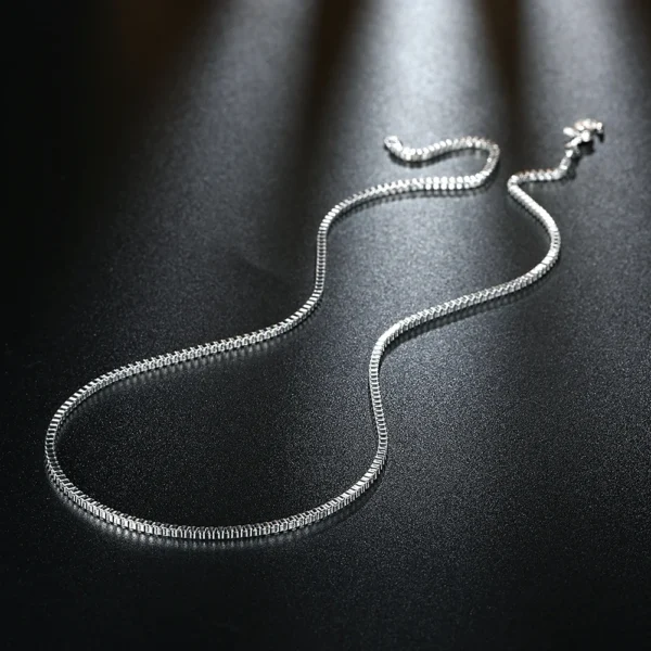 925 Sterling Silver Necklace 16/18/20/22/24 inches fine 1.5MM Box chain For Women top quality Fashion Jewelry Christmas Gifts - Image 4