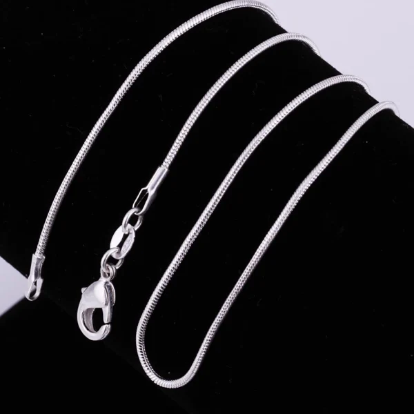 10PCS LOT Wholesale 925 Sterling Silver 16/18/20/22/24/26/28/30 Inch 1mm Snake Chain Necklace For Woman Man Fashion Jewelry - Image 5