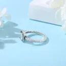 925 Sterling Silver Rings For Women Original Crown Love Heart Wishbone Engagement Wedding Rose Gold Crystal Ring Luxury Jewelry