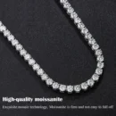 FEOBUR 3/4/5mm Real Moissanite Tennis Necklace for Women Men S925 Silver Full Diamond Neck Chains Party Trendy Jewelry Gift