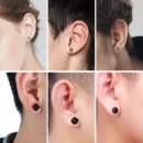 1Pairs Crystal Strong Magnetic Ear Stud Clip Earrings for Men and Women Punk Round Zircon Magnet Earrings Non Piercing Jewelry