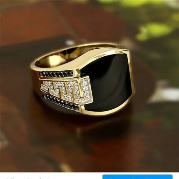 Classic Men's Ring Fashion Metal Gold Color Punk Rings for Men Engagement Wedding Luxury Jewelry - Image 2