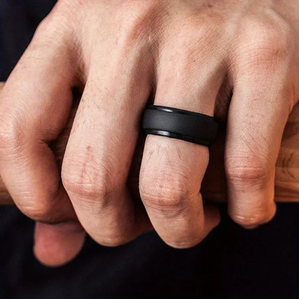 Men's Comfortable Silicone Ring - Durable, Flexible Band for Active Lifestyles | Perfect Gift for Dad & Athletes - Image 3