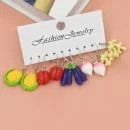 10/40 fashionable earrings, simulated vegetable and fruit combination set, personalized fresh, fun and interesting earrings