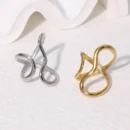 Stainless Steel Gold Color Rings for Women Men 2024 Colorfast Popular Party Personalized Exaggerated Charms Jewelry Gifts