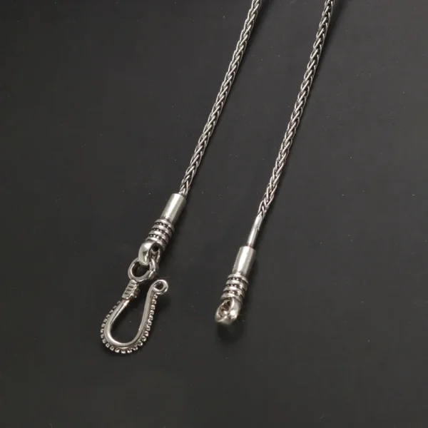 925 Sterling Silver Vintage Braided Sweater Chain Twist-off Detachable Men's and Women's Punk Jewelry Accessories - Image 5