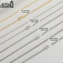 Effie Queen Genuine 925 Sterling Silver Italian 1.2mm Chopin Chain Necklace for Women Fashion Simple Basic Chains Jewelry SC53