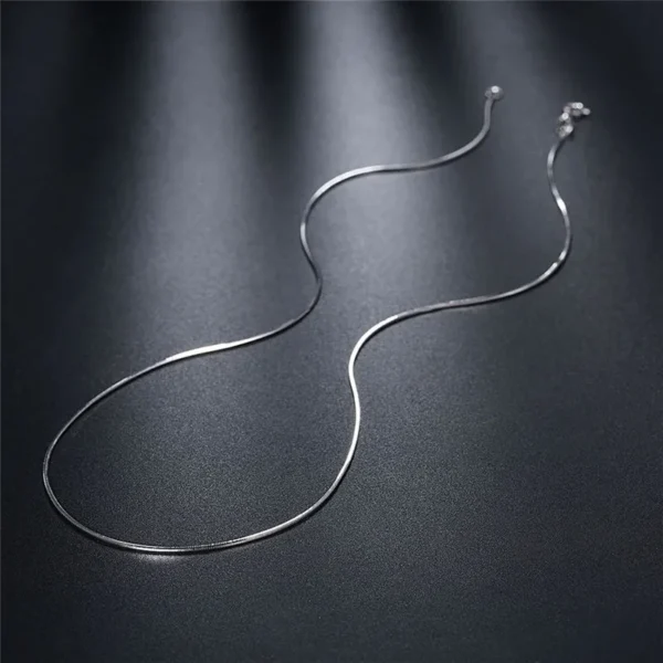 925 sterling silver necklace women, silver fashion jewelry Snake Chain 1mm Necklace 16 18 20 22 24" - Image 6