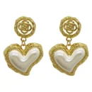 The New 2022 Flower Heart Earrings French Retro Fashion Luxury Accessories Women Jewelry Wedding Part