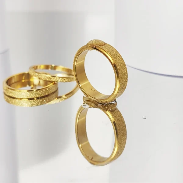 eManco High Quality Simple Scrub Stainless Steel Women 's Rings 2/3/5MM Width Gold Color For Girl Jewelry - Image 6