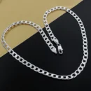 KCRLP 925 Sterling Silver Classic 8mm geometry Necklace chain for woman Men charm fashion wedding party Jewelry Holiday gifts