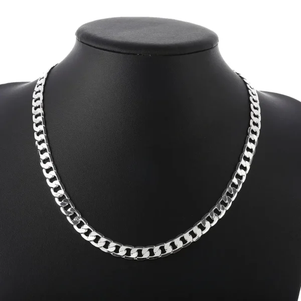 KCRLP 925 Sterling Silver Classic 8mm geometry Necklace chain for woman Men charm fashion wedding party Jewelry Holiday gifts - Image 4