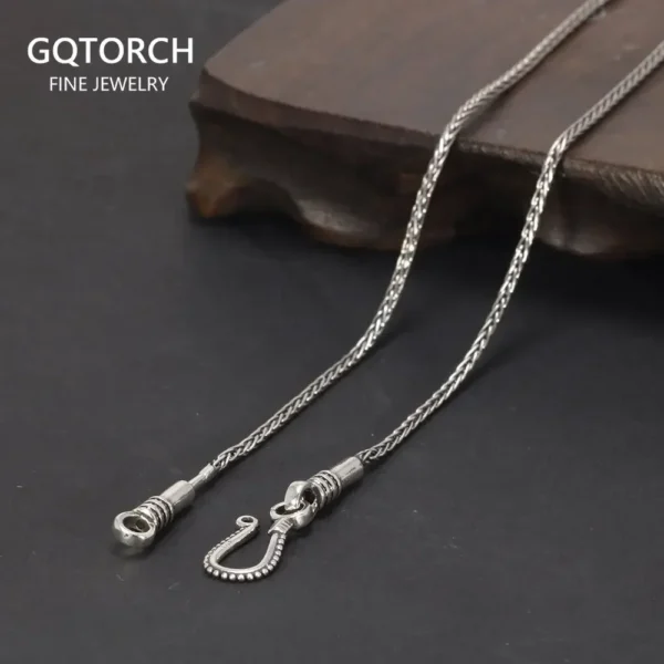 925 Sterling Silver Vintage Braided Sweater Chain Twist-off Detachable Men's and Women's Punk Jewelry Accessories