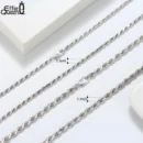 Effie Queen Genuine 925 Sterling Silver Italian Diamond-Cut Rope Chain Necklace for Women Men 18K Gold Twist Chain Jewelry SC29