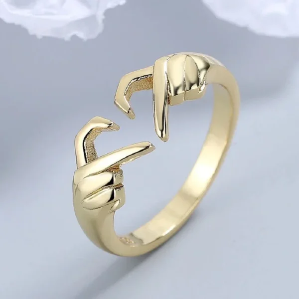 Romantic Hands vs. Heart Ring, European and American Fashion, Love Embrace Hand, Couple Ring, Gift to Girlfriend - Image 2