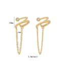 TIANDE Gold Color Chain Ear Cuffs Earrings for Women CZ Zircon Fake Piercing Clip Earrings 2022 Fashion Jewelry Wholesale