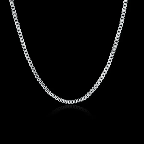 925 Sterling Silver Necklace 16/18/20/22/24 inches fine 1.5MM Box chain For Women top quality Fashion Jewelry Christmas Gifts - Image 5