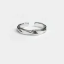 Mobius Wave Ring Silver Color Alloy Open Ring For Women Simple Retro Men Jewelry Trend Accessories Mobius Wave Ring Silver Color