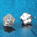 Hot 925 Sterling Silver Pretty rose Flower stud Earrings for Women Fashion classic party wedding Jewelry Holiday gifts