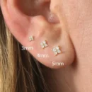 New Fashion Flower Stud Earrings For Women Cute Crystal Zircon Mini Piercing Cartilage Helix Ear Ring Aesthetic Jewelry Gifts