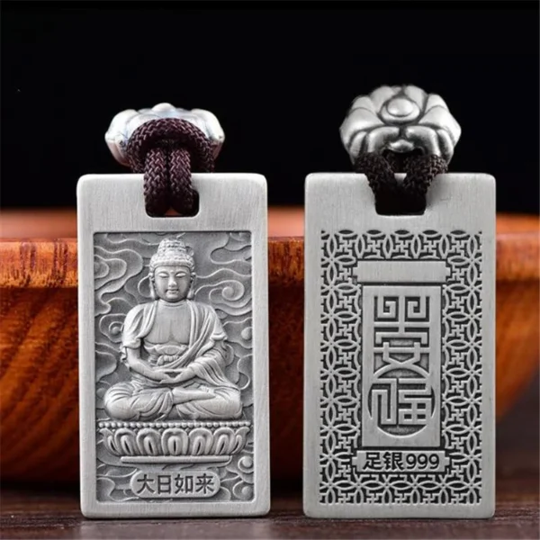 Personality Buddha Pendant For Men Jewelry High Quality Tibetan Silver Patronus Necklace Male Amulet Neck Accessories Women Gift - Image 3