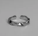 Mobius Wave Ring Silver Color Alloy Open Ring For Women Simple Retro Men Jewelry Trend Accessories Mobius Wave Ring Silver Color