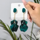 Candy Color Acrylic Flower Petal Design Big Dangle Earrings For Women Elegant Jewelry Korean Fashion Party Holiday Ear Ornaments