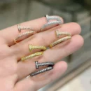 Copper Nails Zircon Series Rings Street Hip-Hop Cool Style INS Niche Design For Girls Holiday Gifts