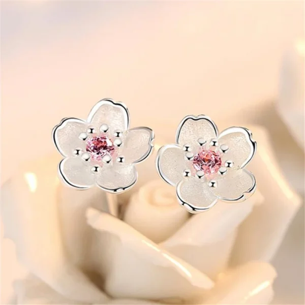 CHSHINE 925 sterling silver Fashion women fungus ornaments romantic cherry small clean Earrings pink purple luxury jewelry - Image 3