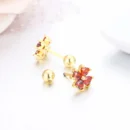 7colors Cute Heart CZ Stones Clover Flower Screw Back Stud Earrings For Women Baby Kids Girls Gold Color Piercing Jewelry Aros