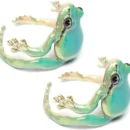 Mini Green Tree Frog Ring Frog Open Rings for Women Men Metal Cute Animal Adjustable Finger Ring Jewelry Birthday Party Gift New