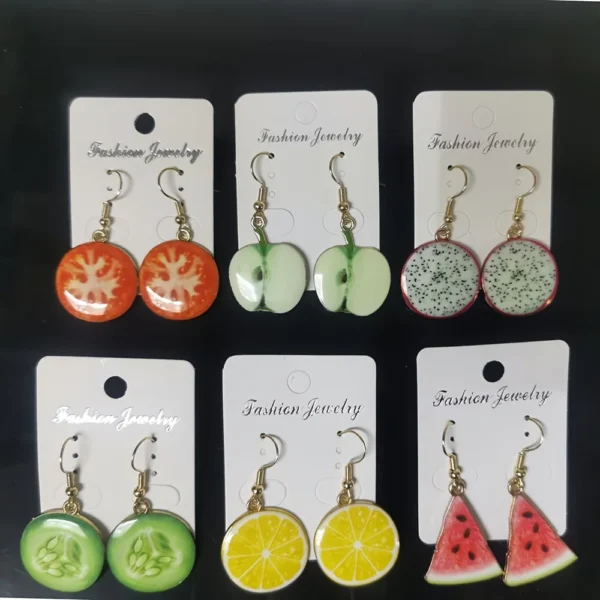 Cute Drop Earrings Dainty Fruit Design 14k Gold Plated Pick A Style U Prefer Match Daily Outfits Party Accessories