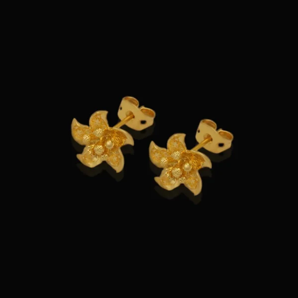 Women’s Small Flower Earrings Gold Plated Stud Earrings Girls Vintage Ears Jewelry Wholesale - Image 2