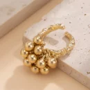 Salircon Fashion Simple CCB Small Ball Ring for Women Men 2024 Punk Hip Hop Metal Open Finger Ring Female Jewelry Gift