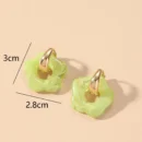 2024 New Multicolor Transparent Acrylic Resin Marbling Flower Drop Earrings for Women Gold Color Ear Buckle Fashion Jewelry